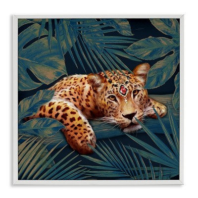 Stupell Industries Tropical Leopard with Glitz Gem, 12" x 12"