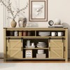 Dexmalle Farmhouse Buffet Sideboard with Sliding Barn Door and Mesh Panels - 2 of 4