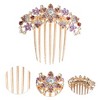 Unique Bargains Women's Floral Rhinestones Side Comb 1 Pc - 3 of 4