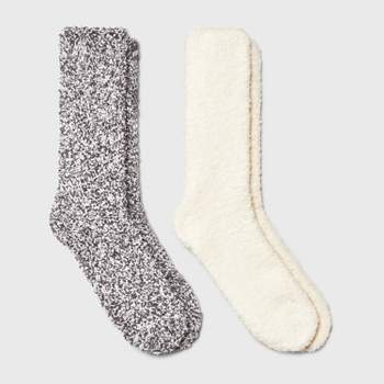 Women's 2pk Cozy Marled Crew Socks - Universal Thread™ 4-10