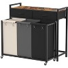 Heybly Laundry Hampers, 126L Laundry Basket with 3 Section Pull-Out Rolling Bags - 2 of 3