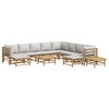 vidaXL Garden Lounge Set Natural Bamboo, Light Grey - 3 of 4