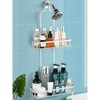 Cobbe Anti-Swing Shower Caddy Hanging with 4 Hooks for Towels/Sponge, No Drilling Bathroom Organizers and Storage Racks for Bathroom, Aluminum, Silver - 2 of 4