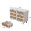 Rattan Storage Cabinet Rattan Drawer, CENGHU 6-Drawer Dresser, Clothes Storage Cabinet, for Bedroom, for Hallway, Living Room, Bedroom - 4 of 4
