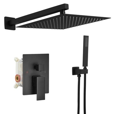 10 Inch Square Bathroom Shower Combo Set In Polished Chrome