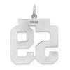 Black Bow Jewelry Sterling Silver, Athletic Collection, Large Polished Number 59 Pendant - 3 of 4