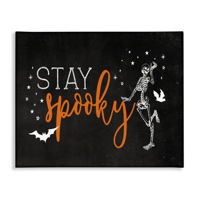 Stupell Industries Stay Spooky Skeleton Canvas Wall Art