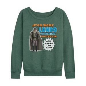 Women's - Star Wars - Lando Action Figure Lightweight French Terry Wide Neck Long Sleeve Shirt - 1 of 4
