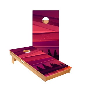 Skips Garage Red Forest Sunset Cornhole Boards - ACA Star Series - 1 of 1