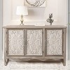 RoyalCraft Farmhouse Sideboard Buffet Cabinet Solid Wood Credenza, 3 Door Storage Console Table for Dining Room Kitchen Entryway, 49 Inch, Wash Gray - 3 of 4