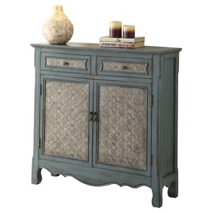 Acme Furniture Console Table Antique Blue: Vintage Style Entryway Furniture with Storage - 1 of 4