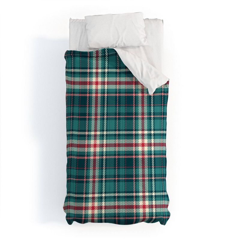 Twin Extra Long Avenie Winter Plaid 1 Polyester Comforter + Pillow Shams Blue - Deny Designs, 1 of 8
