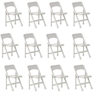 Set of 12 Gray Plastic Toy Folding Chairs for WWE & AEW Wrestling Action Figures (4 Inches Long) - 1 of 1