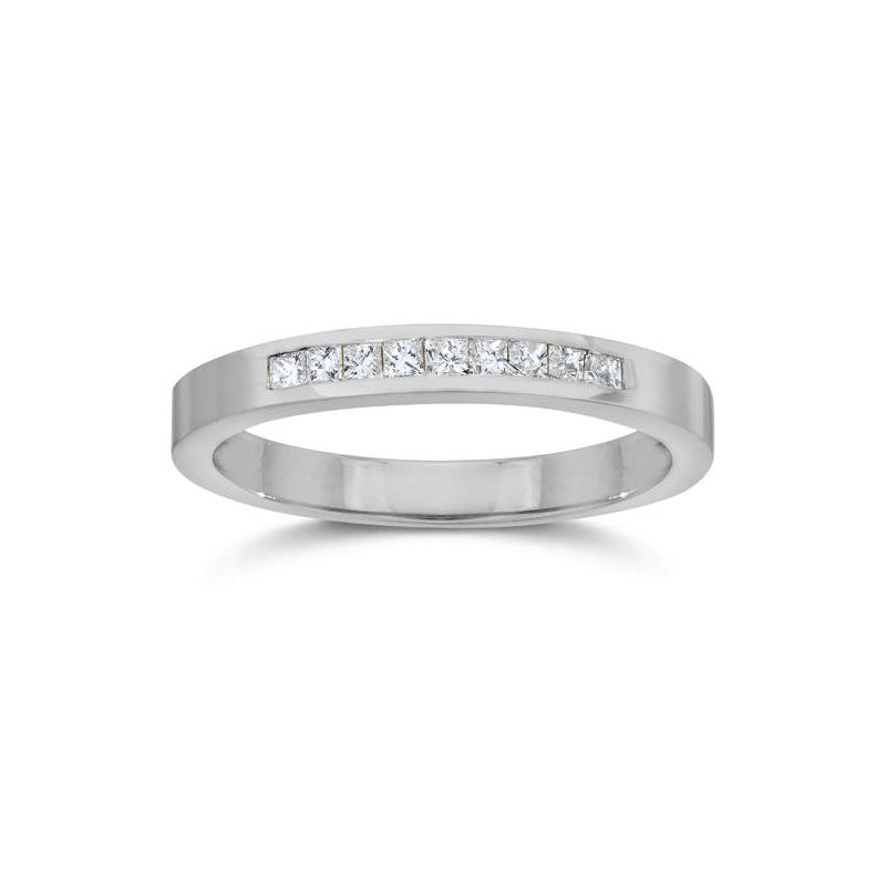 Pompeii3 1/4ct Princess Cut Diamond Wedding White Gold 14K Ring, 1 of 3