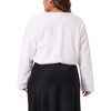Agnes Orinda Women's Plus Size Winter Warm Collarless Faux Fur Fuzzy Cropped Shrugs - 4 of 4