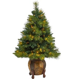 Nearly Natural 52-in North Carolina Mixed Pine Artificial Christmas Tree with 130 Warm White LED Lights - 1 of 3
