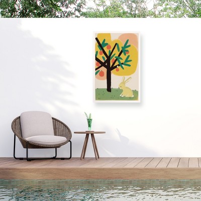 Trademark Fine Art - Treechild  Bunny Under Apple Tree Matted Framed Art