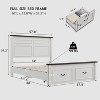 Mastgoal Full Size Bed Frame with 51" Tall Headboard, 20" Roman Footboard, 2 Large Storage Drawers, No Box Spring Needed - 4 of 4