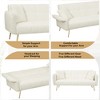 YONWAY Upholstered Teddy Fleece Sofabed, convertible double sofa bed, W/Metal Legs & Pillows, for Living Room,Bedroom,Apartment - 4 of 4