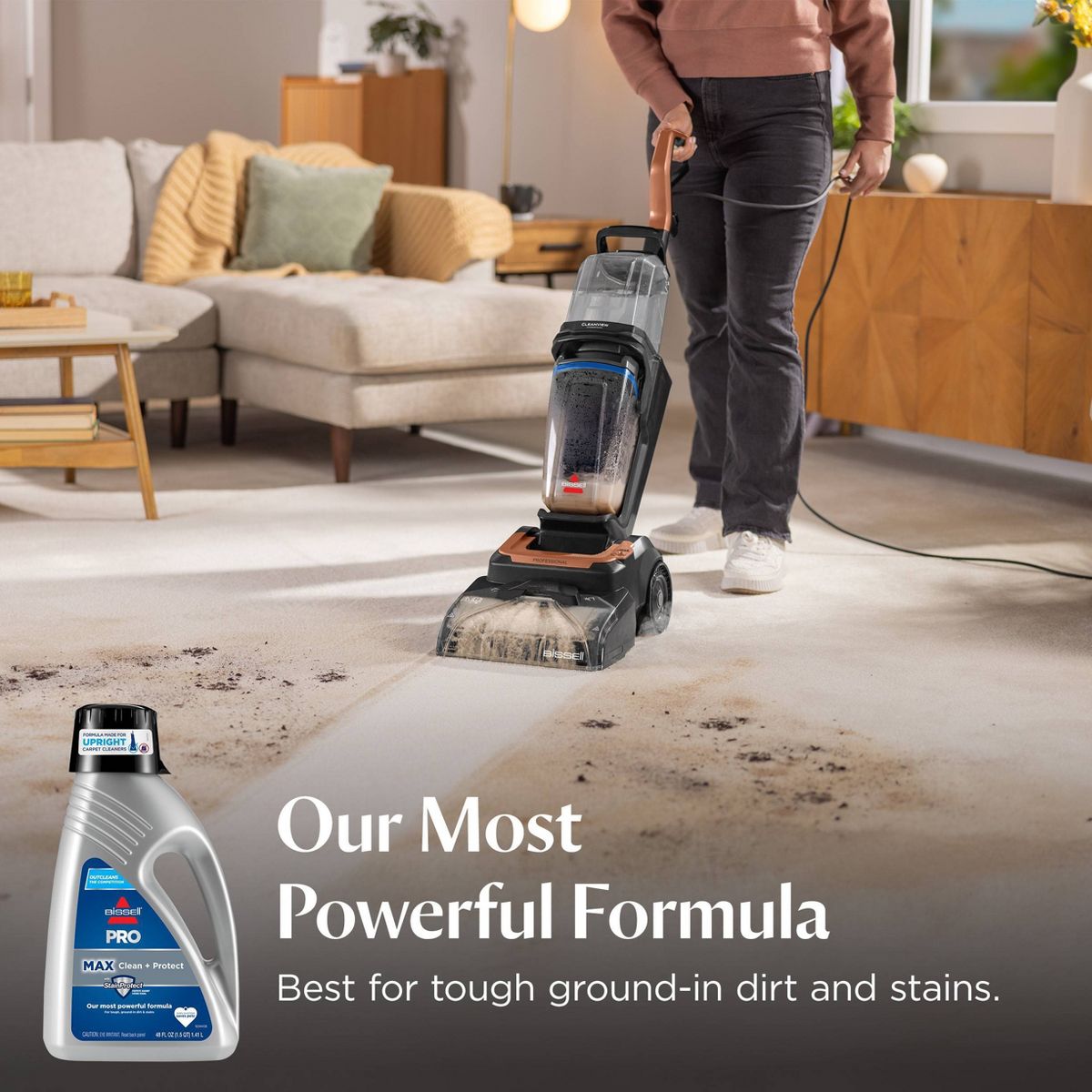 BISSELL PRO 48 fl oz Max Clean + Protect Upright Carpet Cleaning Formula - 78H63: Eliminates Stains & Odors, Fresh Scent - thumbnail 2