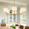 LLHZSY 35 2/5" Milky White Glass Globes Chandelier 6-Light Iron & Glass Fixture, Adjustable-Gold - 2 of 4