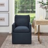 KINWELL 25" Performance Fabric Upholstered Rolling Dining Armchair - 2 of 4