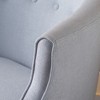 Fabric Upholstered Modern Club Chair with Button-Tufted Back, Tonal Piping and Birch Wood Legs for Living Room - 3 of 4