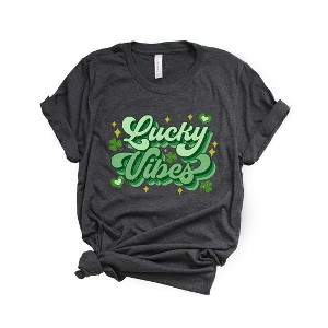 Simply Sage Market Women's Lucky Vibes Cursive Short Sleeve Graphic Tee - 1 of 4