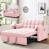 TIRAMISUBEST 3-in-1 Convertible Sleeper Sofa Bed,Velvet Futon Couch with Adjustable Backrest, Side Pocket, and Pull-Out Design for Living Room - 2 of 4