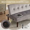 Mini Folding Futon Sofa Bed,45" Small Loveseat Couch with Adjustable Backrest & Charging Port, Modern Sleeper Recliner - 3 of 4