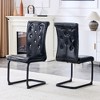 KTMBDW Faux Leather Metal Frame Dining Chairs,Modern Retro Alligator Skin Upholstered Dining Chairs for Kitchen,Living Room - 3 of 4