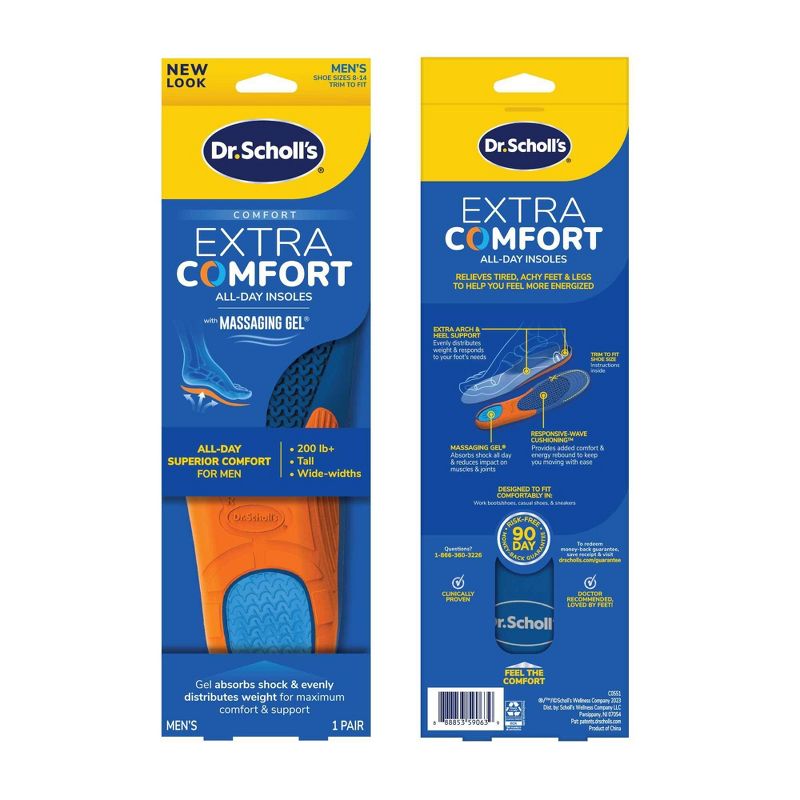Dr. Scholl&#39;s Extra Comfort All-Day Men&#39;s Trim To Fit Insoles - 1pair - Size (8-14), 4 of 13
