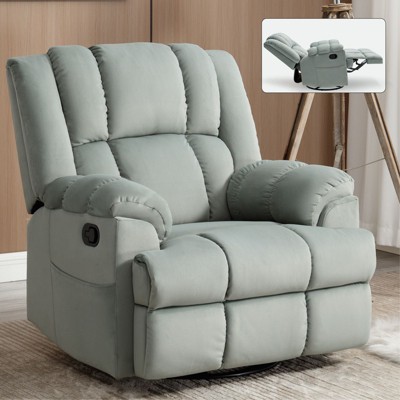 CAVINAS Swivel Rocker Recliner Chair, Multi-Functional Armchair for Living Room & Bedroom, Reading Chair with Adjustable Lumbar Support