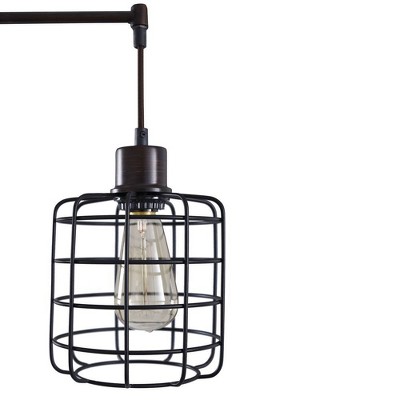 Edison Black Industrial Steel Floor Lamp with Drum Shade