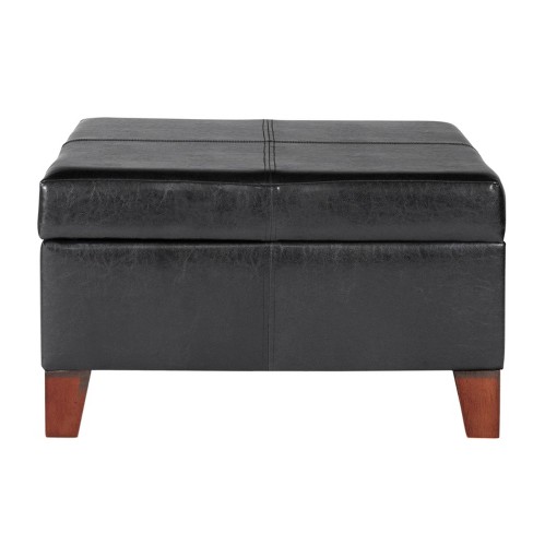 Luxury Large Square Storage Ottoman Black - Homepop : Target