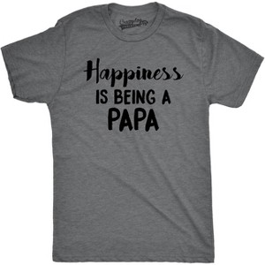 Mens Happiness Is Being a Papa Funny Grandpa Family Relationship T shirt - Crazy Dog Men's T Shirt - 1 of 4