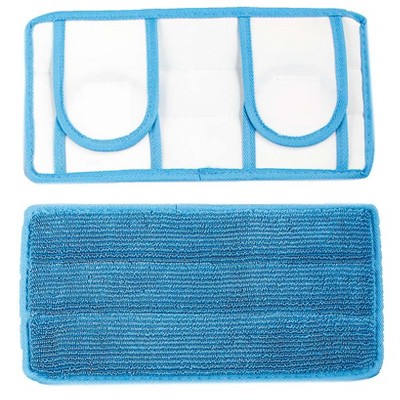 Set of 2 Universal Fit Reusable Mop Pads with Magic Fabric Straps