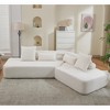 128'' Boucle Teddy Fabric Minimalist Modular L-Shaped Sectional Sofas with 2 Throw Pillows and 2 Lumbar Pillows - 3 of 4