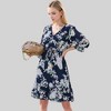 Anna-Kaci Women's Floral Print Wrap Dress with Ruffle Hem and Waist Tie - 2 of 4