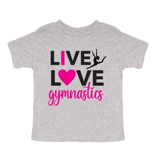 The Juniper Shop Live Love Gymnastics Toddler Short Sleeve Tee - 1 of 4
