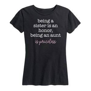 Women's - Instant Message - Being An Aunt Priceless Short Sleeve Graphic T-Shirt - 1 of 4
