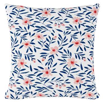 Blue/White Floral Throw Pillow - Skyline Furniture