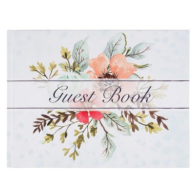 Guest Book - 72-Sheet Wedding Guest Book for Business Banquet, Baby Shower, Graduation Party, Floral Print Design, 8.3 X 6.25 X 0.45 inches