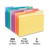 MyOfficeInnovations Top-Tab File Folders 1/3 Cut Asst Ltr Holds 8 1/2x11 250/Bx 502678 - 2 of 3