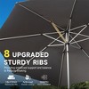 XINGHANZHENXUAN 9FT Patio Umbrella, Outdoor Table Umbrella with Push Button Tilt, Crank and 8 Sturdy Ribs for Garden, Deck, Backyard, Pool - 3 of 4