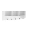 Homy Casa Wall-Mounted Entryway Shelf with 3 Open Cubbies and 4 Metal Hooks - 2 of 4