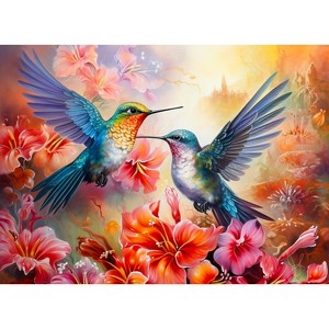 Sunsout Hummingbird Love 500 pc Large Pieces  Jigsaw Puzzle 77015 - 1 of 4