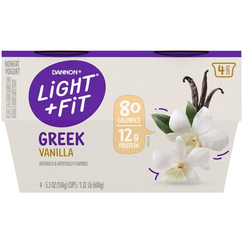 Light + Fit Nonfat Gluten-Free Vanilla Greek Yogurt - 4ct/5.3oz Cups - image 1 of 4