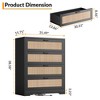 4-Drawer Dresser, Modern Wooden Bedroom Chest of Drawers With Storage Drawers, Farmhouse Style TV Stand for Living Room, Bedroom, Hallway, Black - 2 of 4