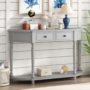 NicBex Console Table with 2 Drawers and 1 Open Bottom Storage Shelf,Stylish Entryway Table with Round Knobs,Modern Couch Table for Living Room - 1 of 4
